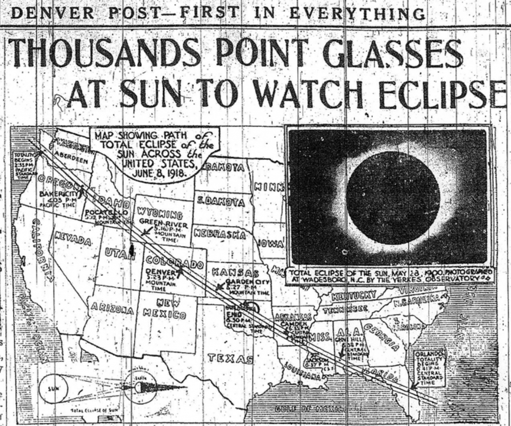Thousands came to the 1918 solar eclipse