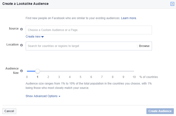 The lookalike audience is one Facebook audience.