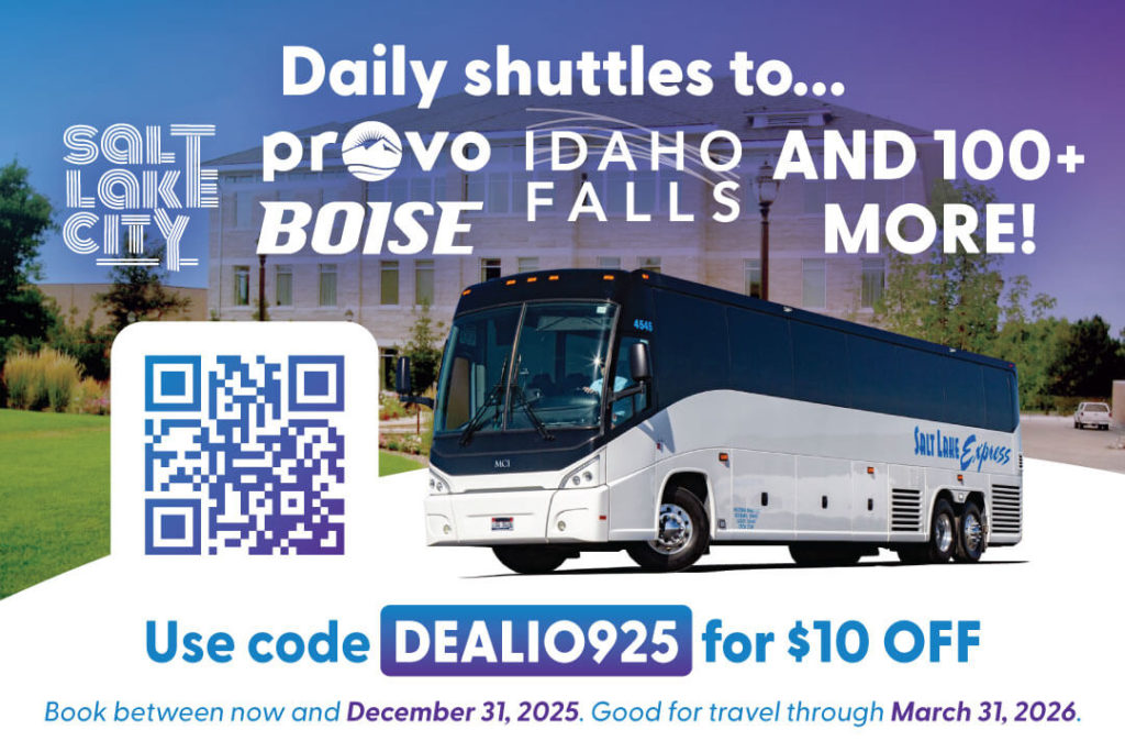 Salt Lake Express' daily shuttles to Salt Lake City, Provo, Boise, Idaho Falls & more.